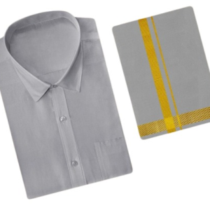 Art Silk Dhoti set - Sand Stone