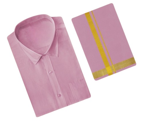 Art Silk Dhoti Set (Pink)