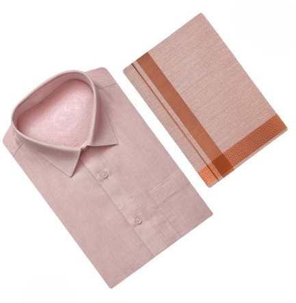 Tissue Dhoti Set - Copper