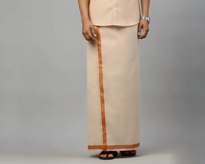Tissue Copper Shirt and Dhoti - Image 5