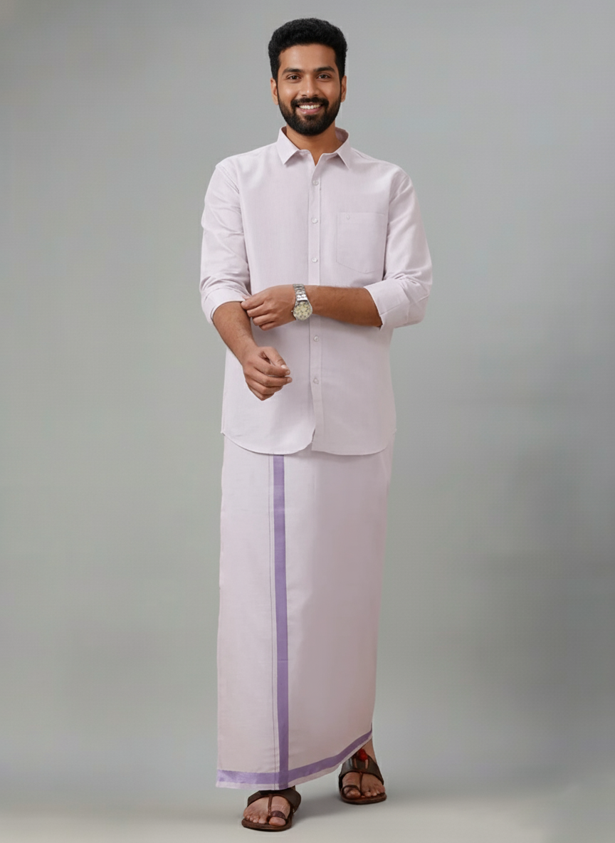 Tissue Ultra Violet Shirt and Dhoti