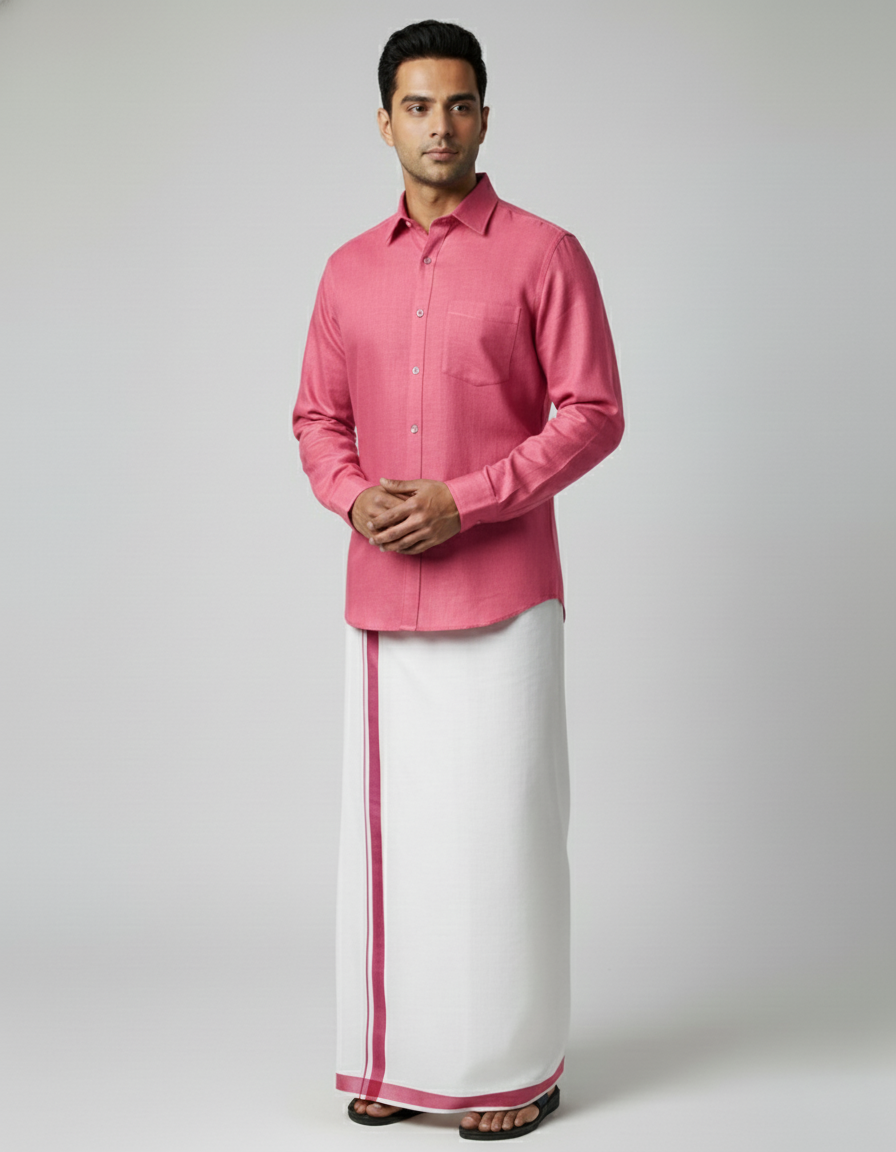 Cotton Dhoti And Shirt Set