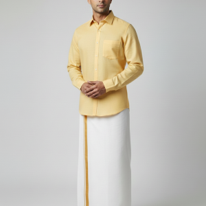 Cotton Dhoti And Shirt Set