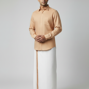 Cotton Dhoti And Shirt Set