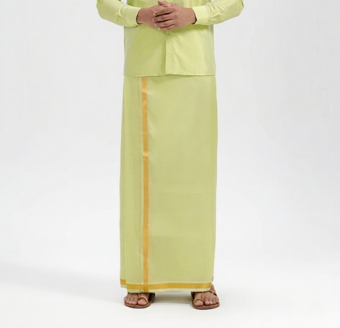 Art Silk Fir Green For mens - 8 Mtr - SmallBorder - Image 3