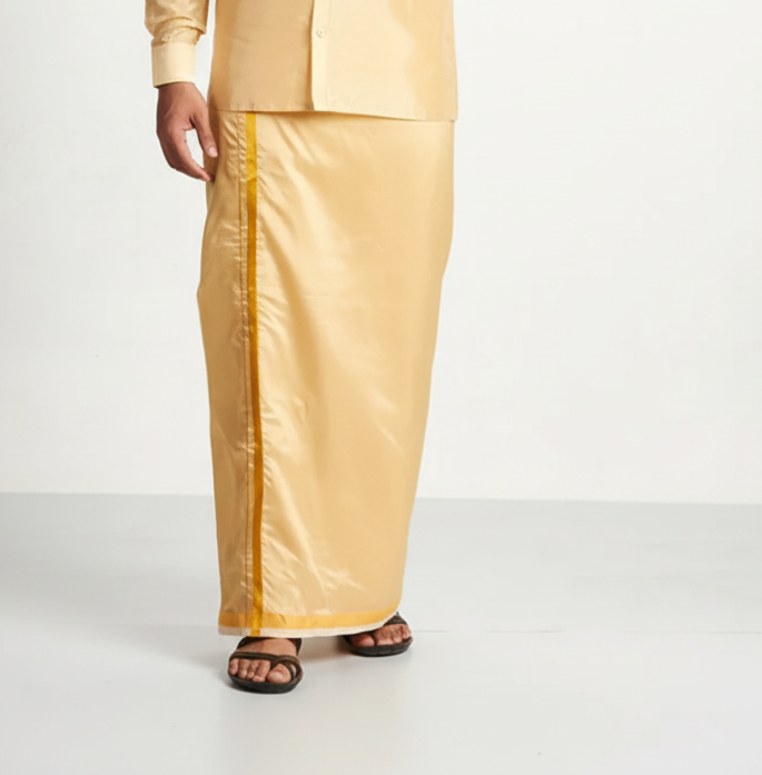 Art Silk Fresh PeachFor mens - 8 Mtr - SmallBorder - Image 3