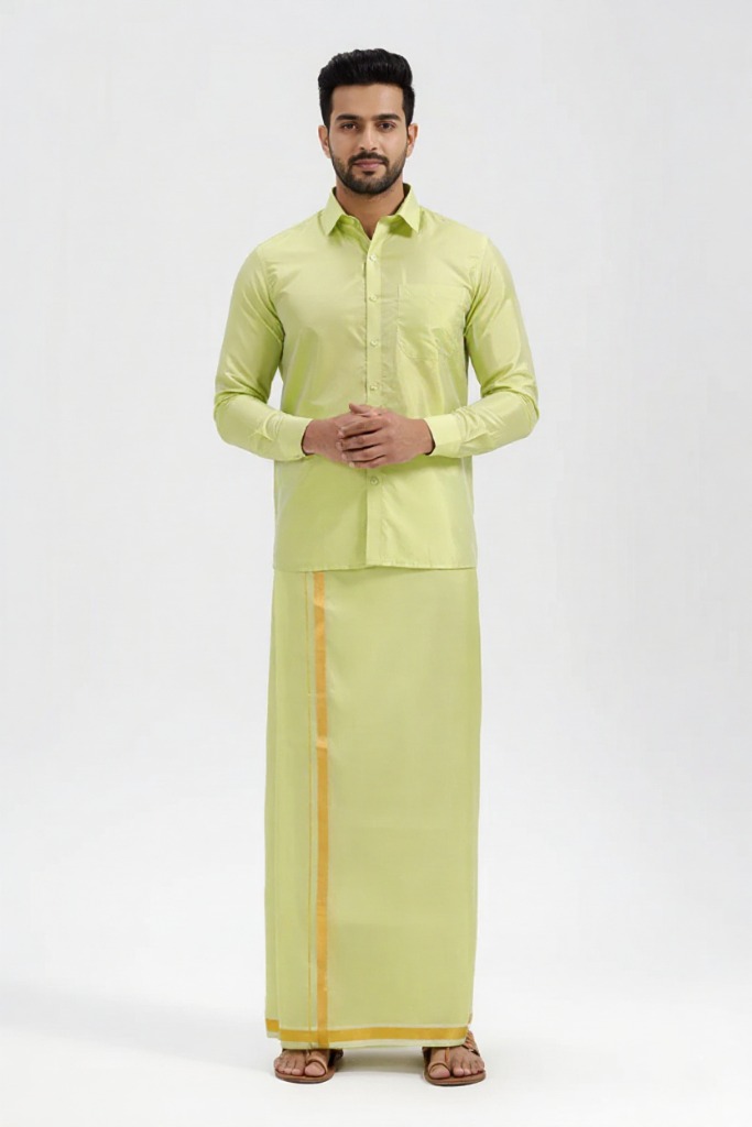 Art Silk Fir Green For mens - 8 Mtr - SmallBorder - Image 2