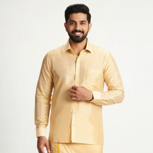 Art Silk  Fresh Peach For mens - 8 Mtr - Big Border