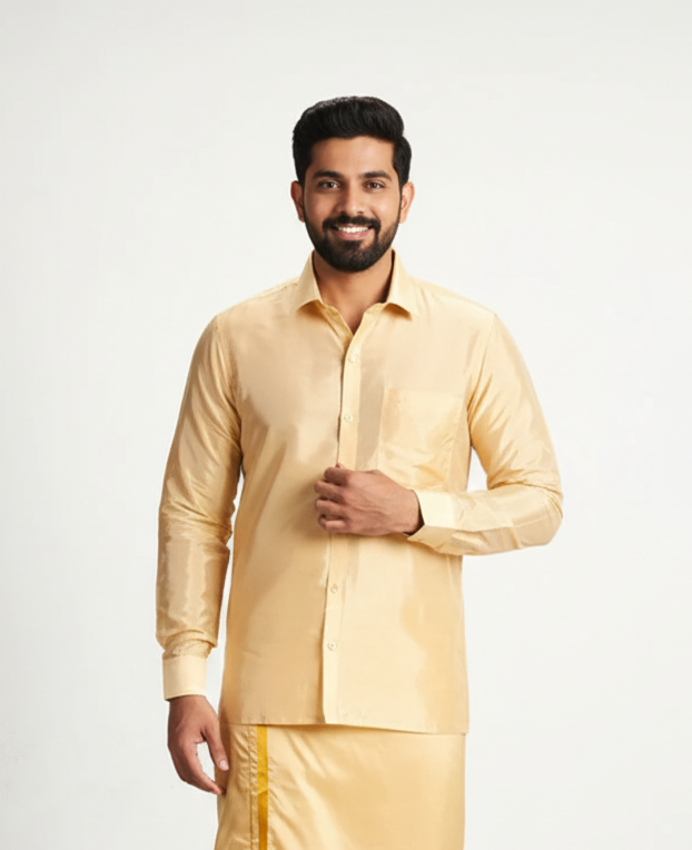 Art Silk Fresh PeachFor mens - 8 Mtr - SmallBorder