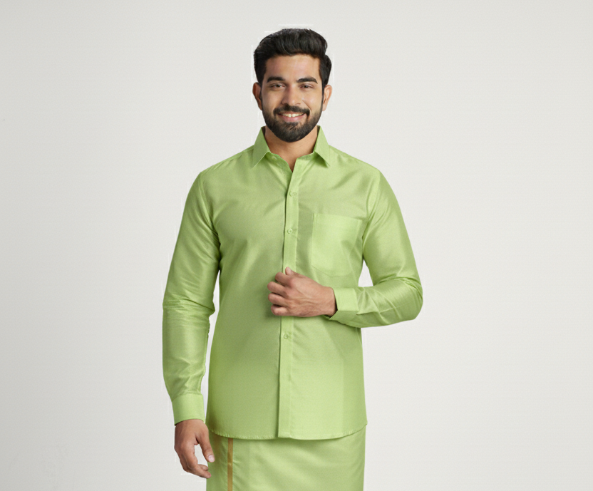 Art Silk Marine Green For mens - 8 Mtr - Big Border